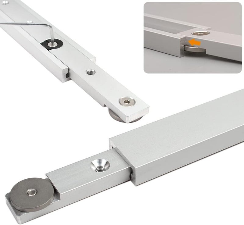 KETIPED Aluminium Alloy 450mm Miter Bar Clamping Tool Slider Table Saw Gauge Rod T-Slot Track Bar Rail for Router Tables and Woodworking,450mm(17.7in)-Silver - Image 5
